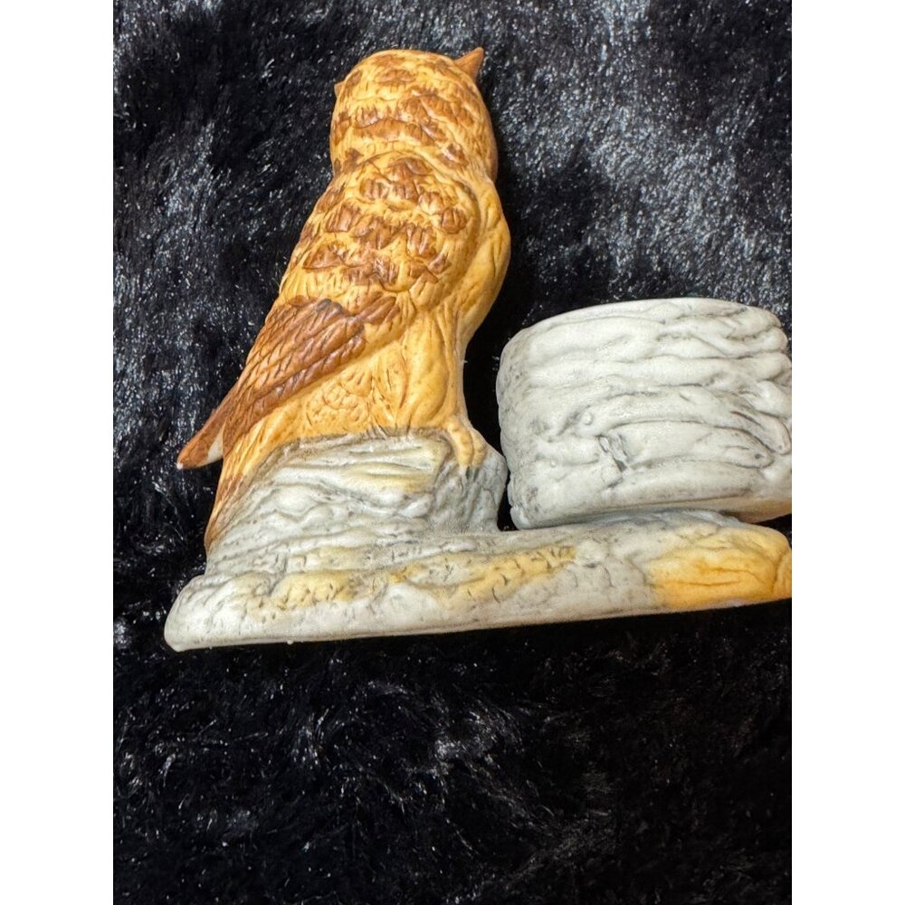 Vintage Ceramic Owl & Basket  Candle Holder Whimsical - Picture 5 of 7
